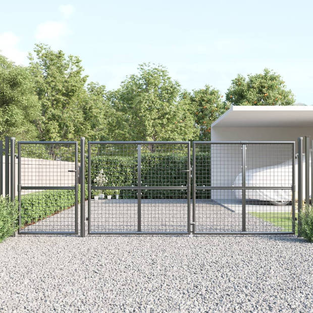 vidaXL Tuinpoort 400x175 cm gaas en gegalvaniseerd staal antraciet