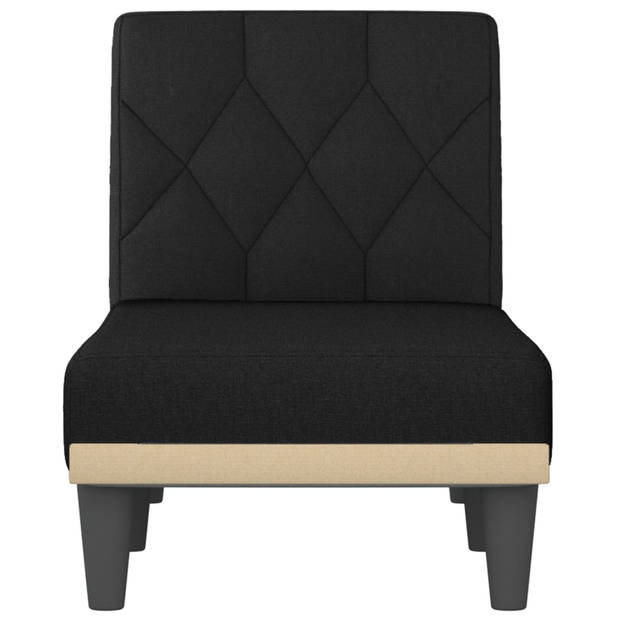 The Living Store Verstelbare Chaise Longue - Multifunctioneel - Comfortabel - Stevig Frame - Zwarte Stof - 55x140x70cm