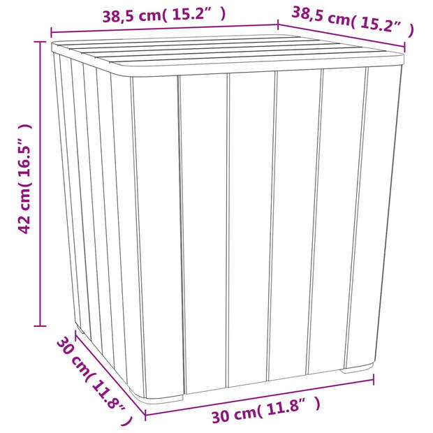 vidaXL Tuintafel met afneembaar deksel polypropeen zwart