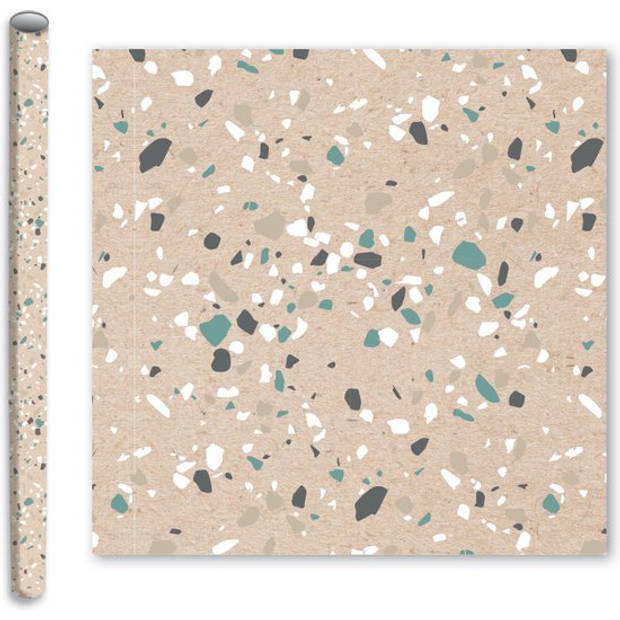 Terrazzo - cadeaupapier inpakpapier - 2 meter x 70 cm - 4 Rollen