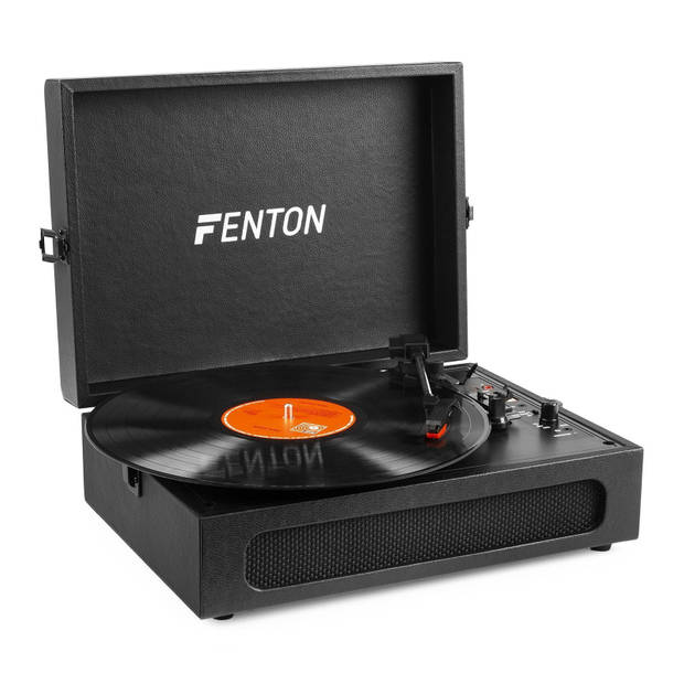 Fenton RP118B retro platenspeler met Bluetooth in /out en USB - Zwart