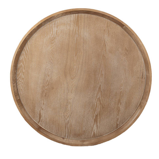 Clayre & Eef Salontafel Ø 100x40 cm Bruin Zwart Hout Ijzer Rond Bijzettafel Bruin Bijzettafel