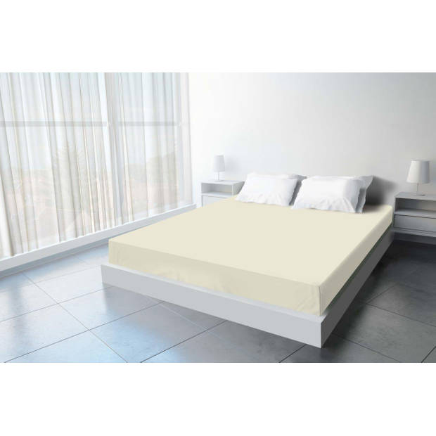 Hotel Home Collection - Jersey Hoeslaken - 140x200+30 cm - Creme