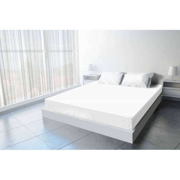 Hotel Home Collection - Jersey Hoeslaken - 190/200x200+30 cm - Wit