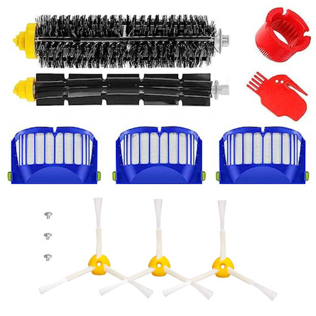 Filter en borstel set compatibel met iRobot Roomba 600 series 605 615 616 620 621 630 635 650 652 660 665 671 680 690 69