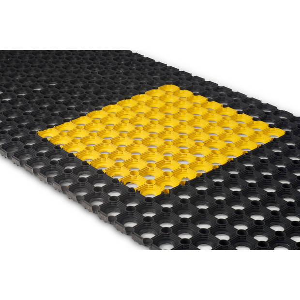 Social distancing ringmat op rol - met gele vlakken - 7,2 x 0,5 m
