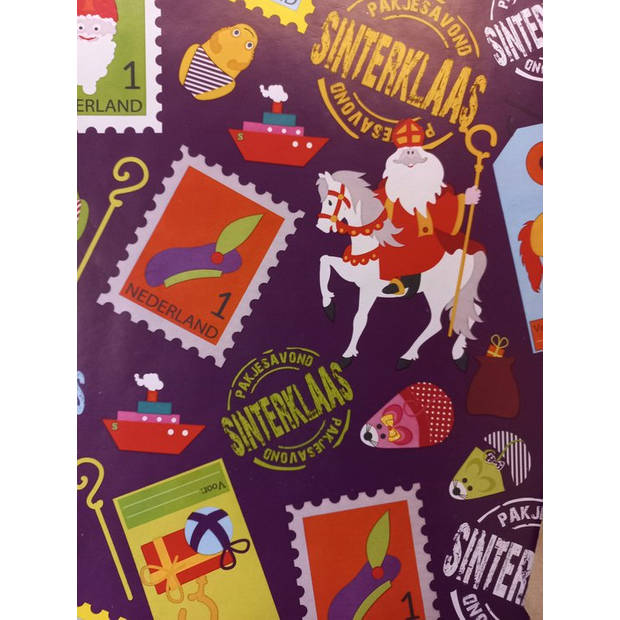 5x Sinterklaas inpakpapier - 70x300 cm