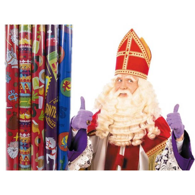 5x Sinterklaas inpakpapier - 70x300 cm