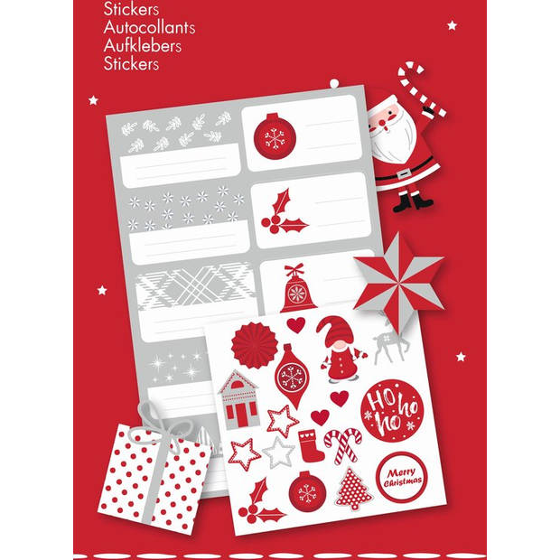 CHAMONIX - Metallic kerstpapier assortiment cadeaupapier inpakpapier - 150 x 70 cm - 10 rollen - inclusief labels