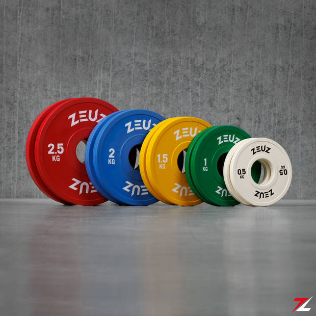 ZEUZ® Halterschijf 2 Stuks 1.5 KG – 3 KG Gewichten Set – voor 50 mm Halter – Crossfit & Fitness - Metaal & Rubber