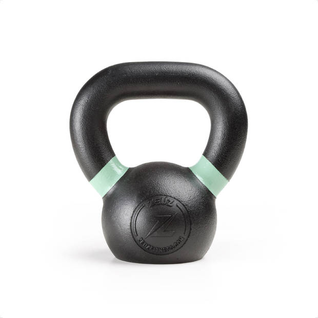 ZEUZ® Kettlebell 4 KG – Fitness, Crossfit Sport Set – Gewichten - Conditie & Krachttraining – Gietijzer – Lichtgroen