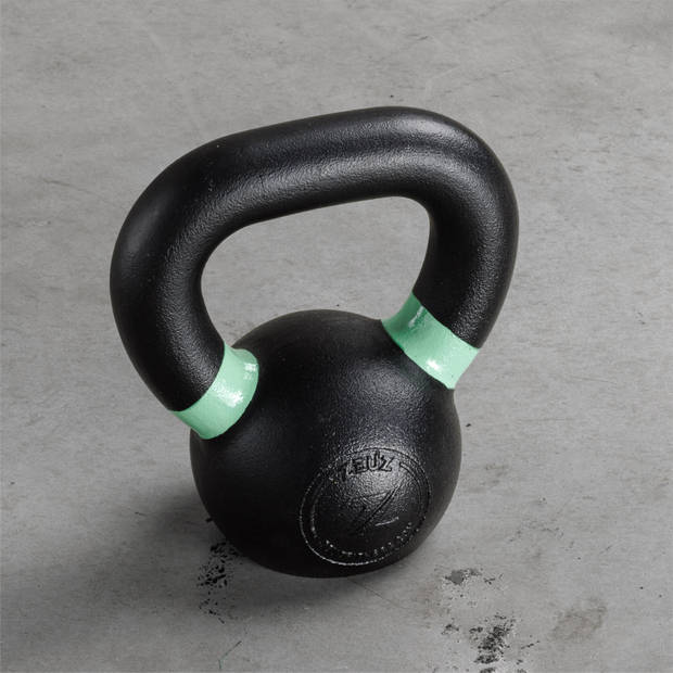 ZEUZ® Kettlebell 4 KG – Fitness, Crossfit Sport Set – Gewichten - Conditie & Krachttraining – Gietijzer – Lichtgroen