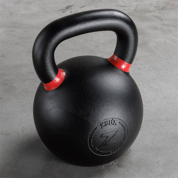 ZEUZ® Kettlebell 32 KG – Fitness, Crossfit Sport Set – Gewichten - Conditie & Krachttraining – Gietijzer – Rood