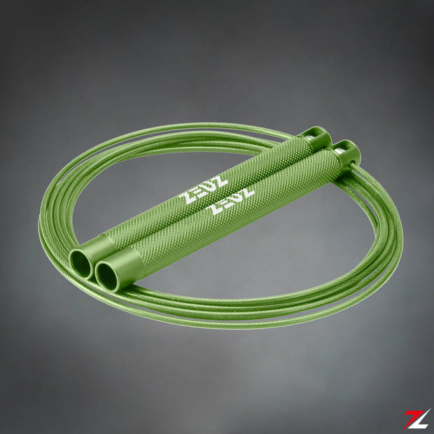 ZEUZ® Professioneel Crossfit & Fitness Springtouw – Verstelbaar – Speed Rope – Volwassenen – Groen