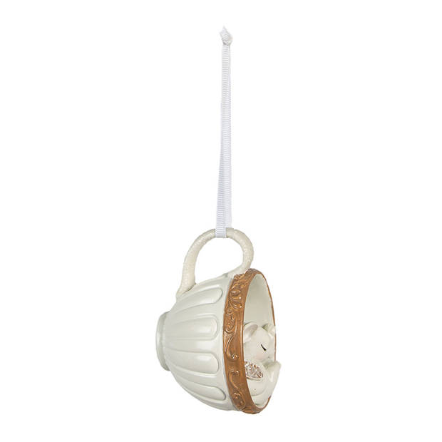 Clayre & Eef Hanger Muis set van 2 10x7x6 cm Beige Polyresin Beige