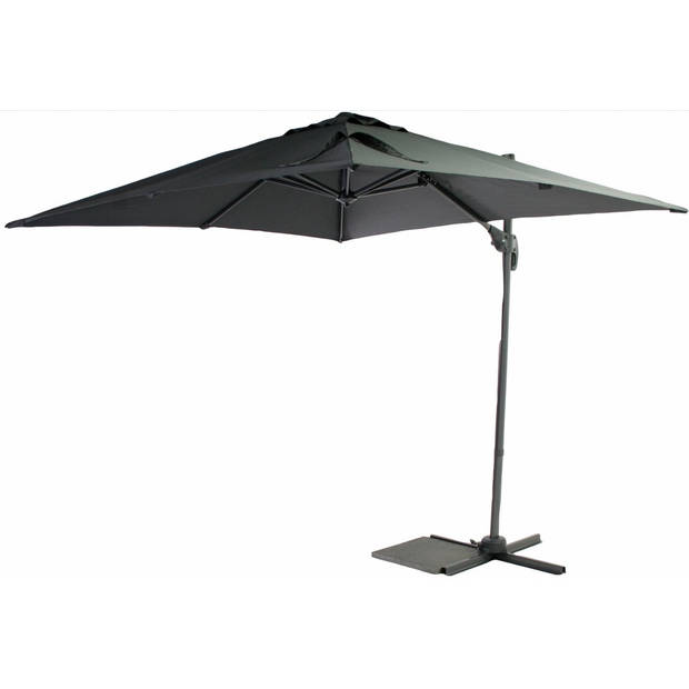 SenS-Line Honolulu zweefparasol vierkant - 250x250 cm - Antraciet