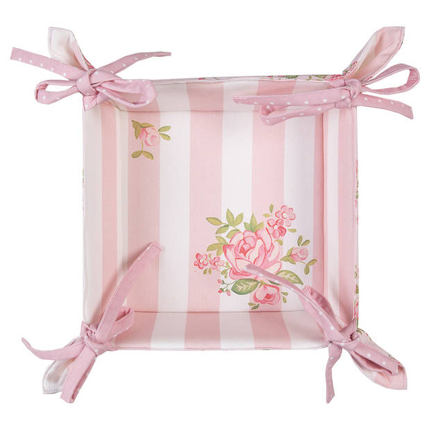 Clayre & Eef Broodmand 35x35x8 cm Roze Katoen Rozen Roze