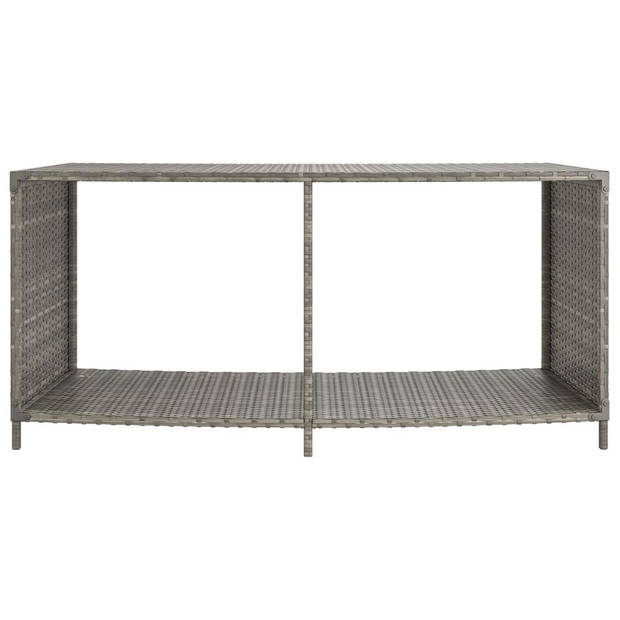 vidaXL Opbergschappen 2 st poly rattan grijs