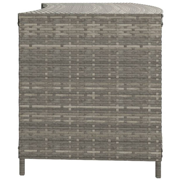 vidaXL Opbergschappen 2 st poly rattan grijs