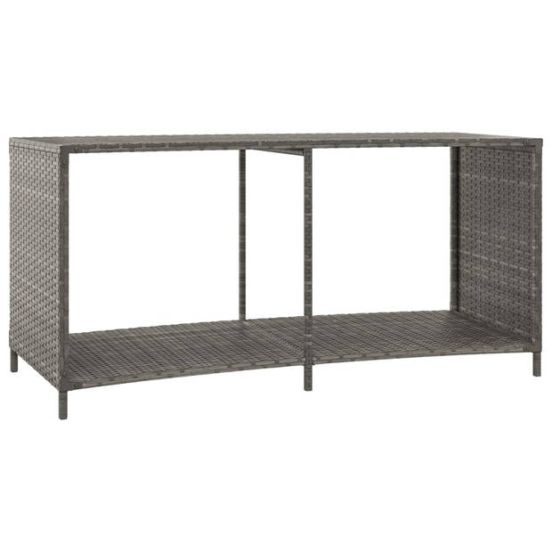 vidaXL Opbergschappen 2 st poly rattan grijs