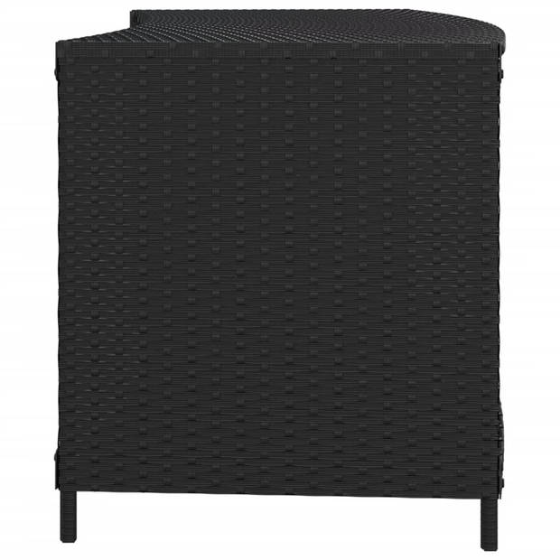 vidaXL Opbergschappen 2 st poly rattan zwart