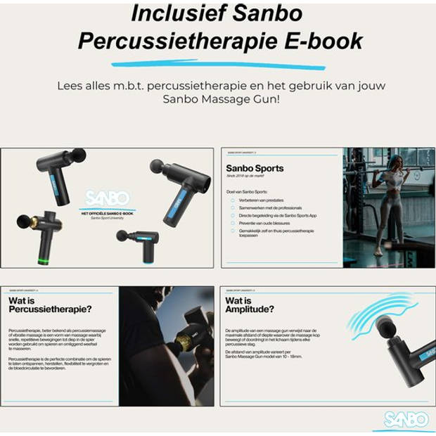 Sanbo Massage Gun Mini - Sport en Relax Massage apparaat - Massage Pistool - Inclusief Koffer - Met 5 opzetstukken