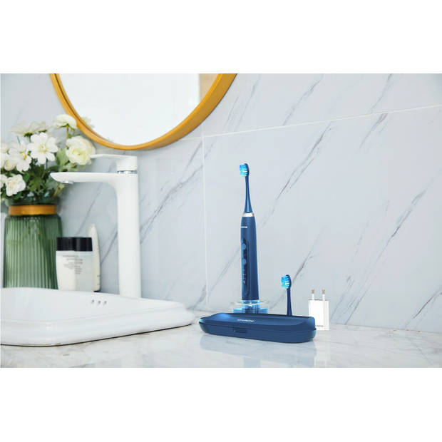 Hyundai Electronics - Elektrische tandenborstel met reis etui - Blauw zilver