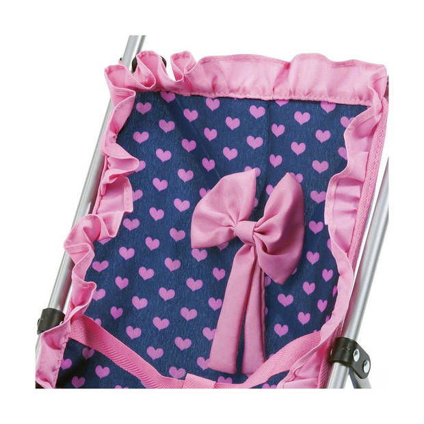 Poppenwagen Reig Paraplu Blauw Roze Schoonheidsvlekjes