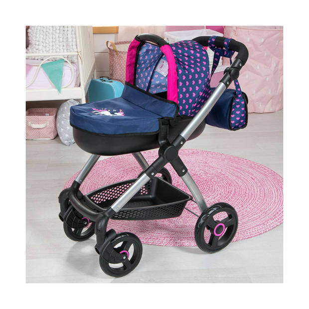 Poppenwagen Reig Stule Pram Marineblauw 63 cm