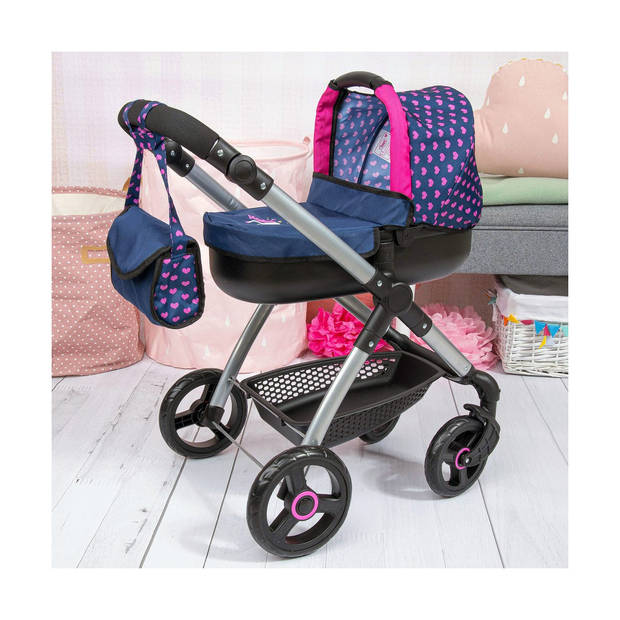 Poppenwagen Reig Stule Pram Marineblauw 63 cm