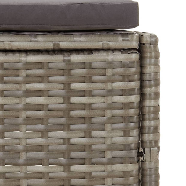 vidaXL Spa-bankjes met kussens 2 st poly rattan grijs