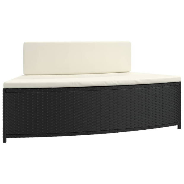 vidaXL Spa-bankjes met kussens 2 st poly rattan zwart