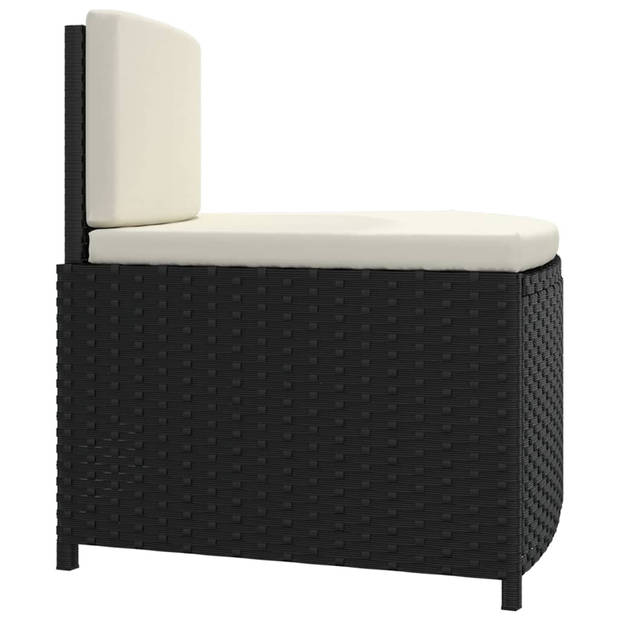 vidaXL Spa-bankjes met kussens 2 st poly rattan zwart