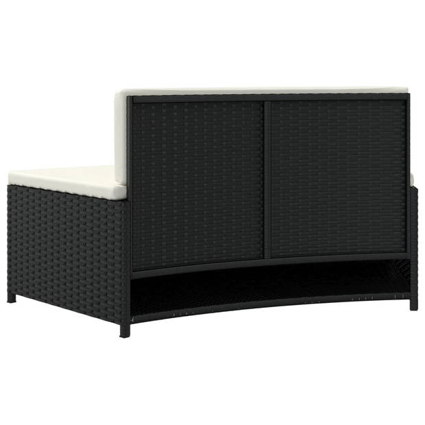 vidaXL Spa-bankjes met kussens 2 st poly rattan zwart