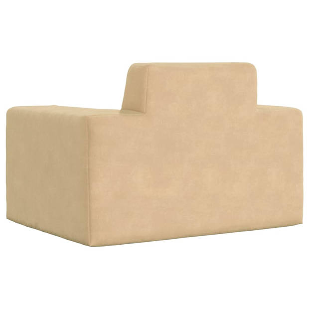 The Living Store Kinderbank Pluche - 52.5 x 39.5 x 35 cm - Crème - Afneembare hoes