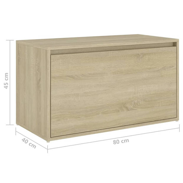 The Living Store Halbank 80x40x45 cm spaanplaat sonoma eikenkleurig - Hocker