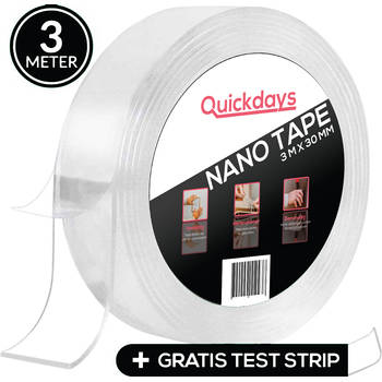 Dubbelzijdige Nano Tape – Herbruikbaar en Waterproof – 3 Meter – Montagetape - Plakband - Griptape – Gekko tape - Magic