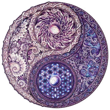 UNIDRAGON Houten Puzzel Mandala - Overkoepelende Tegenstellingen - 350 stukjes - King Size 33x33 cm