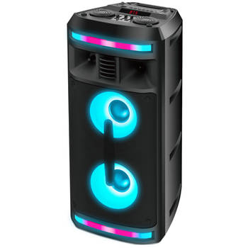 Denver Bluetooth Speaker Party Box - Discolichten - Incl. Afstandsbediening - Microfoon Aansluiting - BPS351NR - Zwart