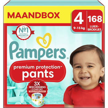 Pampers - Premium Protection Pants - Maat 4 - Maandbox - 168 stuks - 9/15 KG