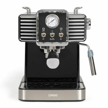 Blokker Livoo Espressomachine met melkopschuimer 1350 W 15 L zwart aanbieding
