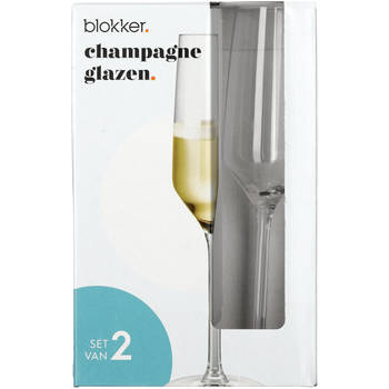 Blokker champagneglazen - set van 2 - 21cl