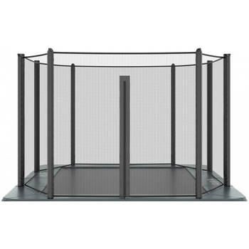 Veiligheidsnet Trampoline Akrobat - Geschikt voor Primus en Orbit - 430 x 305 cm - Rechthoek - Set Volledig - Zwart