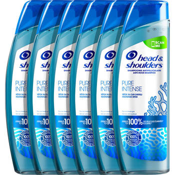 Head & Shoulders Pure Intense Hoofdhuid Detox Anti-roos Shampoo - Voordeelverpakking 6 x 250ml