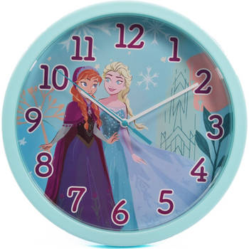 Disney Frozen - Wandklok voor kinderen Anna en Elsa 25 cm Frozen Anna Elsa wandklok - roze/paars