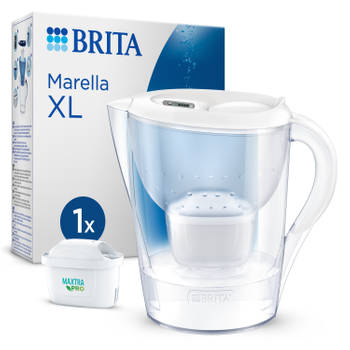 BRITA Marella XL Waterfilterkan - 3,5L - Wit - incl. 1 MAXTRA PRO All-in-1 Filterpatroon