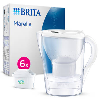 BRITA - Waterfilterkan - Marella Cool - 2,4L - Wit - incl. 6 MAXTRA PRO ALL-IN-1 filterpatronen - Voordeelverpakking