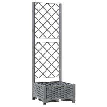 vidaXL Plantenbak met latwerk 40x40x121,5 cm polypropeen