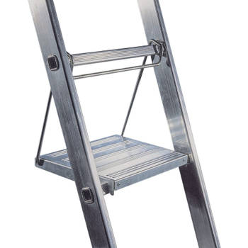 Escalo Voetenbank voor ladder metaal zilverkleurig
