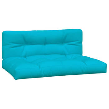 vidaXL Palletkussens 2 st stof turquoise